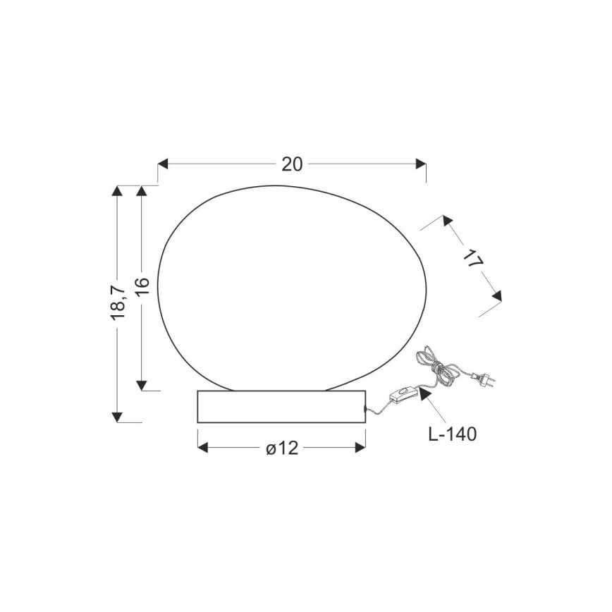 Asztali lámpa STONES 1xE27/40W/230V