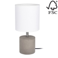 Asztali lámpa STRONG ROUND 1xE27/25W/230V beton - FSC minősítéssel