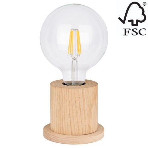 Asztali lámpa TASSE 1xE27/25W/230V tölgy - FSC minősítéssel