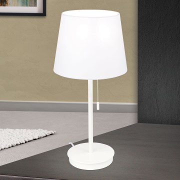 Asztali lámpa USB porttal LUDWIG 1xE27/40W/230V 50 cm fehér