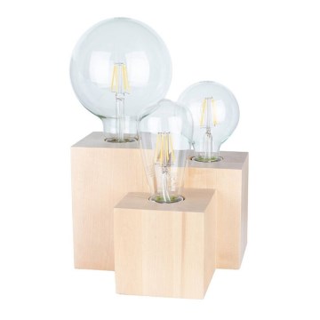 Asztali lámpa VINCENT 3xE27/15W/230V nyírfa