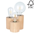 Asztali lámpa VINCENT 3xE27/15W/230V tölgy - FSC minősítéssel