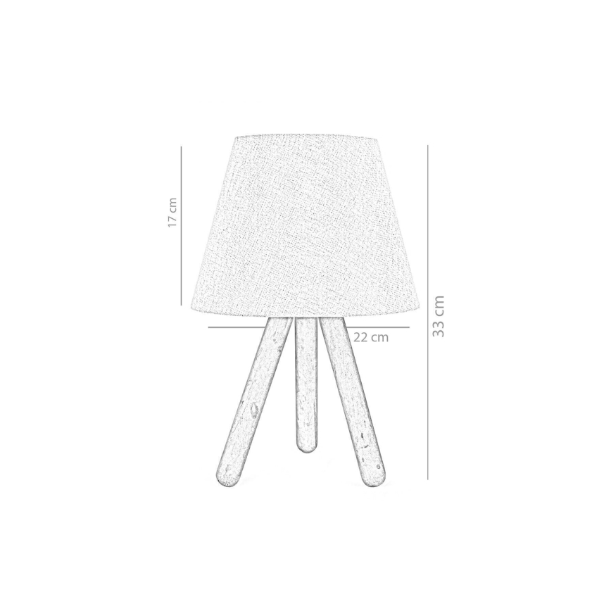 Asztali lámpa WOOD 1xE27/60W/230V rózsaszín