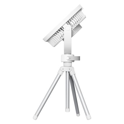 Asztali tölthető ventilátor LED világítással 8W/3,7V 2400 mAh fehér