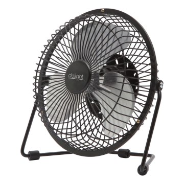 Asztali ventilátor 1,75 W/5 V USB, Ø 18 cm, fekete