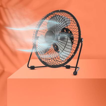 Asztali ventilátor 1,75 W/5 V USB, Ø 18 cm, fekete