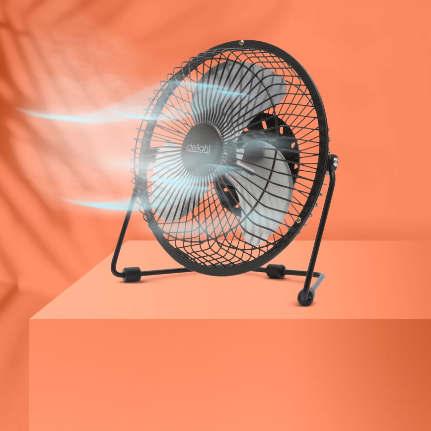 Asztali ventilátor 1,75 W/5 V USB, Ø 18 cm, fekete