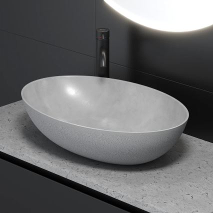 Asztallapra szerelhető mosdó OLSBORG 60x40,5 cm beton/szürke