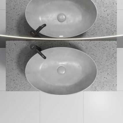 Asztallapra szerelhető mosdó OLSBORG 60x40,5 cm beton/szürke