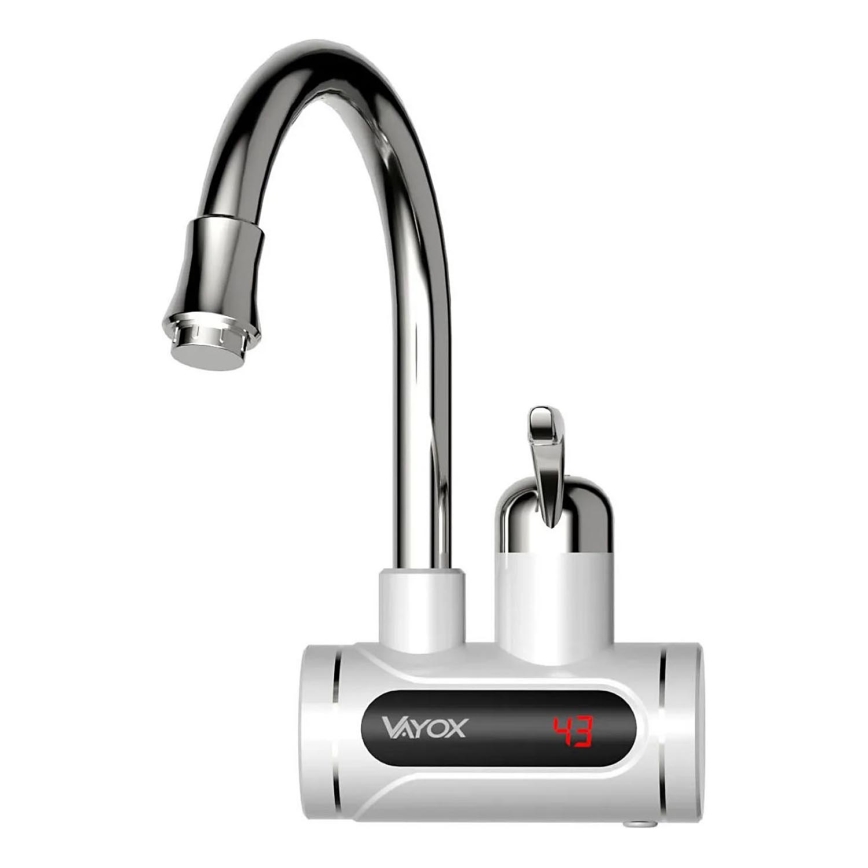 Átfolyós vízmelegítő LED-del kijelző 3000W/230V IPX4 fehér