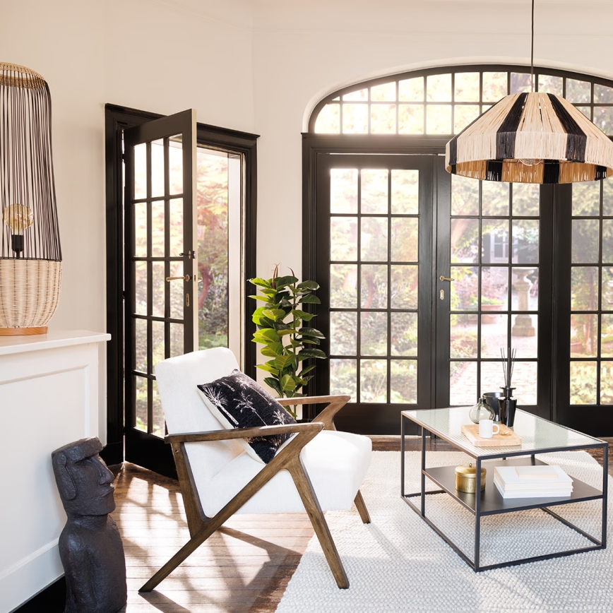 Atmosphera - Állólámpa ANEA 1xE27/40W/230V rattan/bükkfa