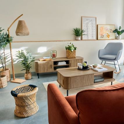Atmosphera - Állólámpa PALM 1xE27/60W/230V bambusz/kender