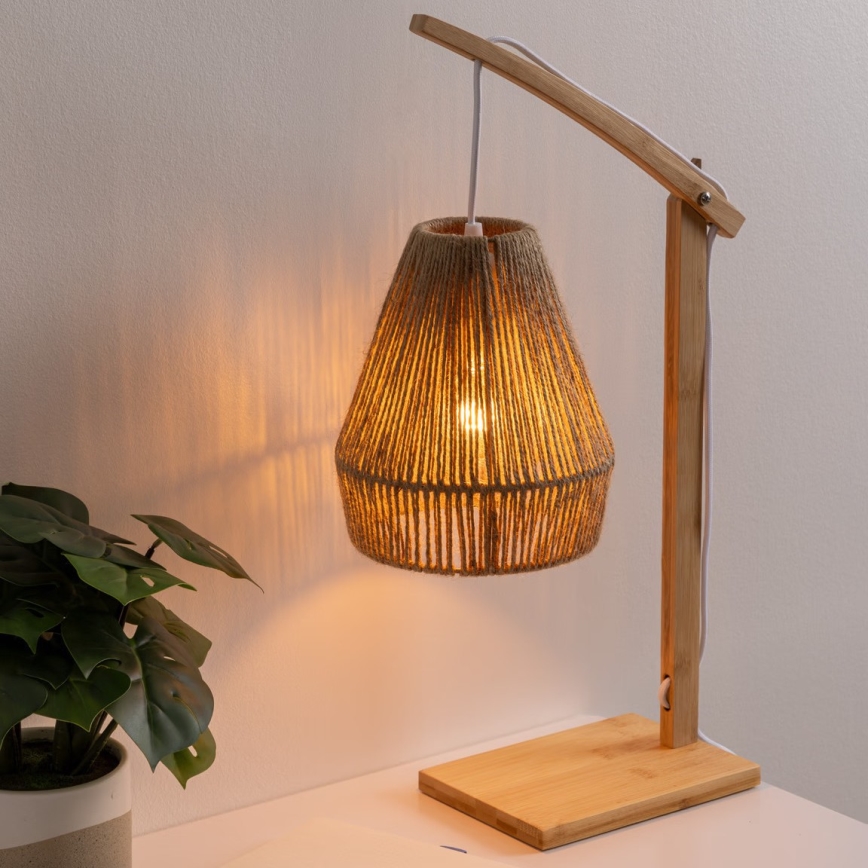 Atmosphera - Asztali lámpa KARLA 1xE27/40W/230V bambusz