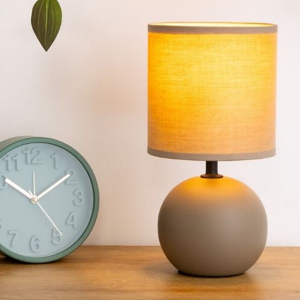 Atmosphera - Asztali lámpa TIMÉO 1xE14/60W/230V taupe/krémes