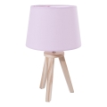 Atmosphera - Asztali lámpa TRIPOD 1xE14/40W/230V fenyő/rózsaszín