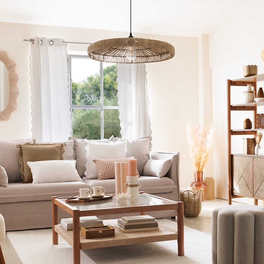 Atmosphera - Csillár zsinóron BELLAMY 1xE27/40W/230V juta