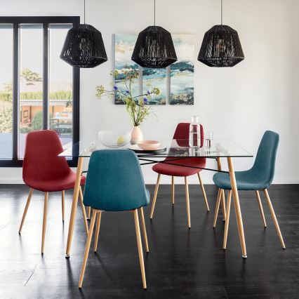 Atmosphera - Csillár zsinóron JILY 1xE27/40W/230V juta fekete