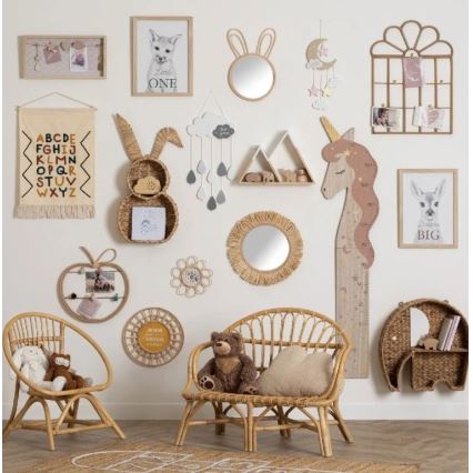 Atmosphera - Gyerek falitükör RABBIT 37x24 cm bambusz
