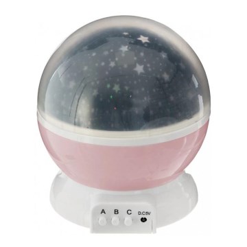 Atmosphera - LED gyerek projektor 3xAA rózsaszín