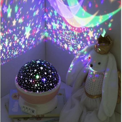 Atmosphera - LED gyerek projektor 3xAA rózsaszín