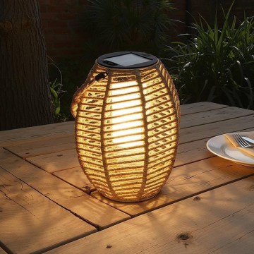 Atmosphera - LED napelemes lámpás GINA LED/1,2V 800 mAh IP44 juta