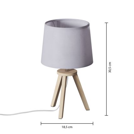 Atmosphera - TRIPOD asztali lámpa 1xE14/40W/230V fenyő/szürke