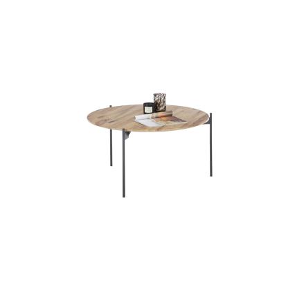 AURA dohányzóasztal Ø 74 cm, tölgy/antracit