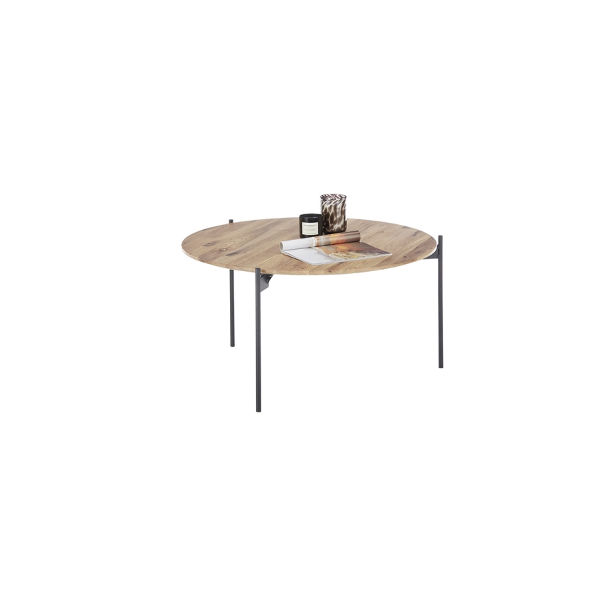 AURA dohányzóasztal Ø 74 cm, tölgy/antracit