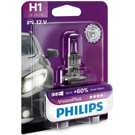 Autó izzó Philips VISION PLUS 12258VPB1 H1 P14,5s/55W/12V