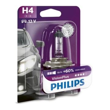 Autó izzó Philips VISION PLUS 12342VPB1 H4 P43t-38/55W/12V
