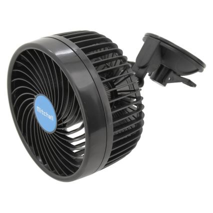 Autó ventilátor tapadókoronggal 9W/12V fekete