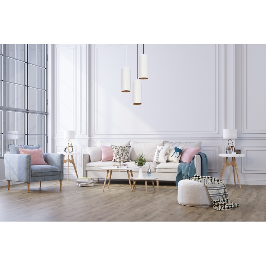 Láncos csillár AVALO 3xE27/60W/230V átm. 35 cm fehér/rezes