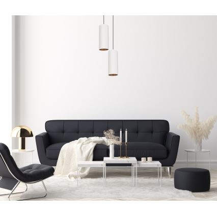 Lámpa zsinóron AVALO 2xE27/60W/230V átmérő 20 cm fehér/rezes