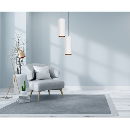 Lámpa zsinóron AVALO 2xE27/60W/230V átmérő 20 cm fehér/rezes