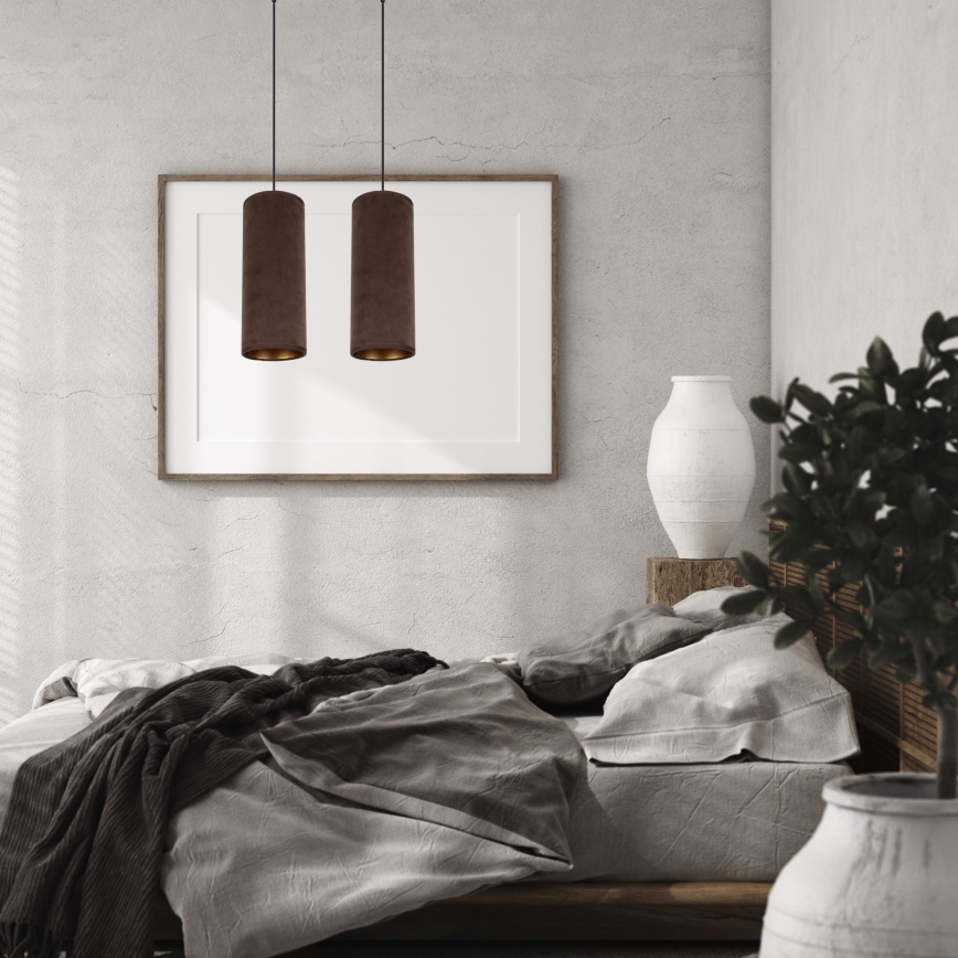 Lámpa zsinóron AVALO 2xE27/60W/230V barna/vörösréz