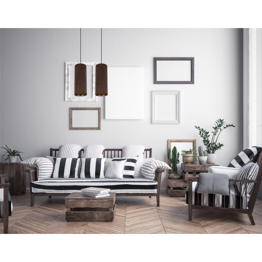 Lámpa zsinóron AVALO 2xE27/60W/230V barna/vörösréz