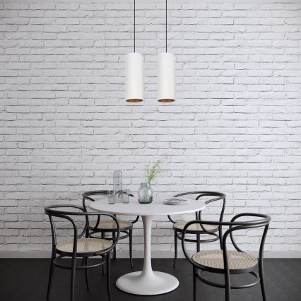 Lámpa zsinóron AVALO 2xE27/60W/230V fehér/rezes