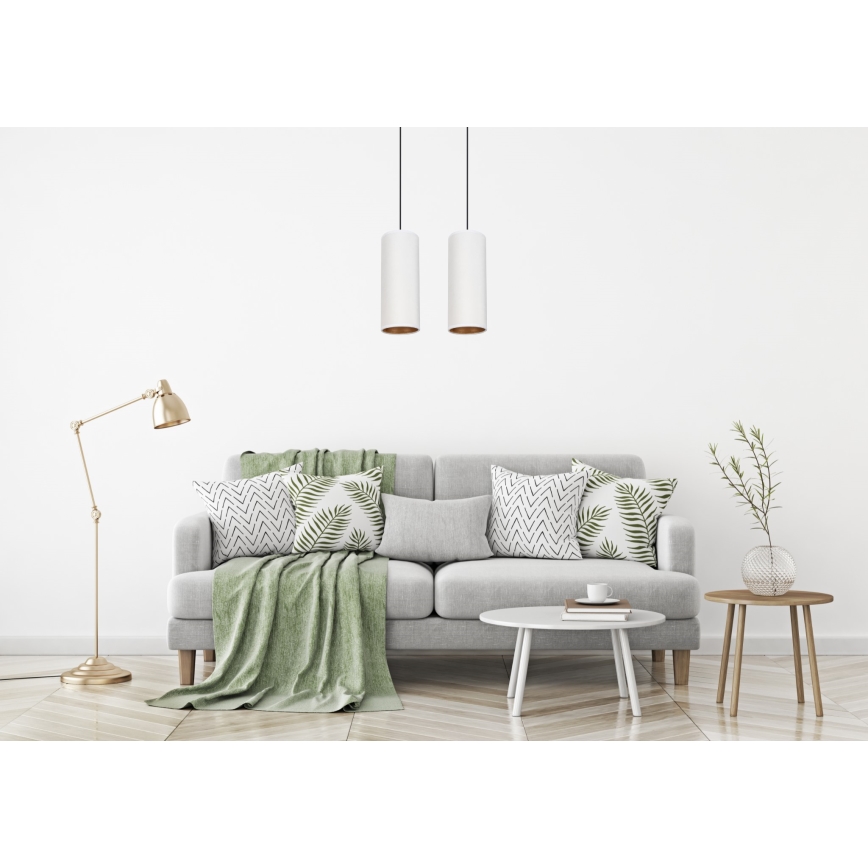 Lámpa zsinóron AVALO 2xE27/60W/230V fehér/rezes