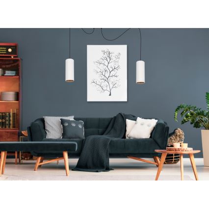 Lámpa zsinóron AVALO 2xE27/60W/230V pókháló fehér/rezes