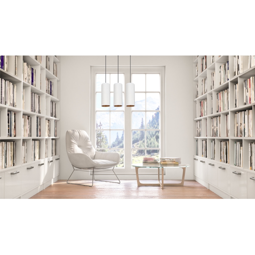 Függeszték kábellel AVALO 3xE27/60W/230V fehér/rezes