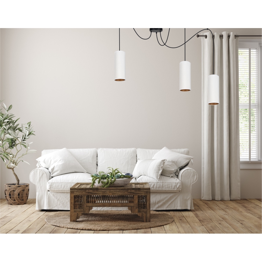 Függeszték kábellel AVALO 3xE27/60W/230V fehér/rezes