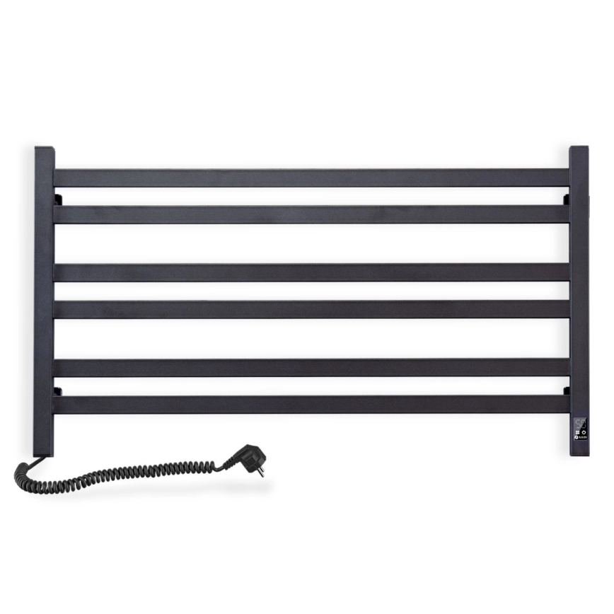AVANGARD 181W 50x90 cm elektromos törölközőszárító termosztáttal, fekete, baloldali