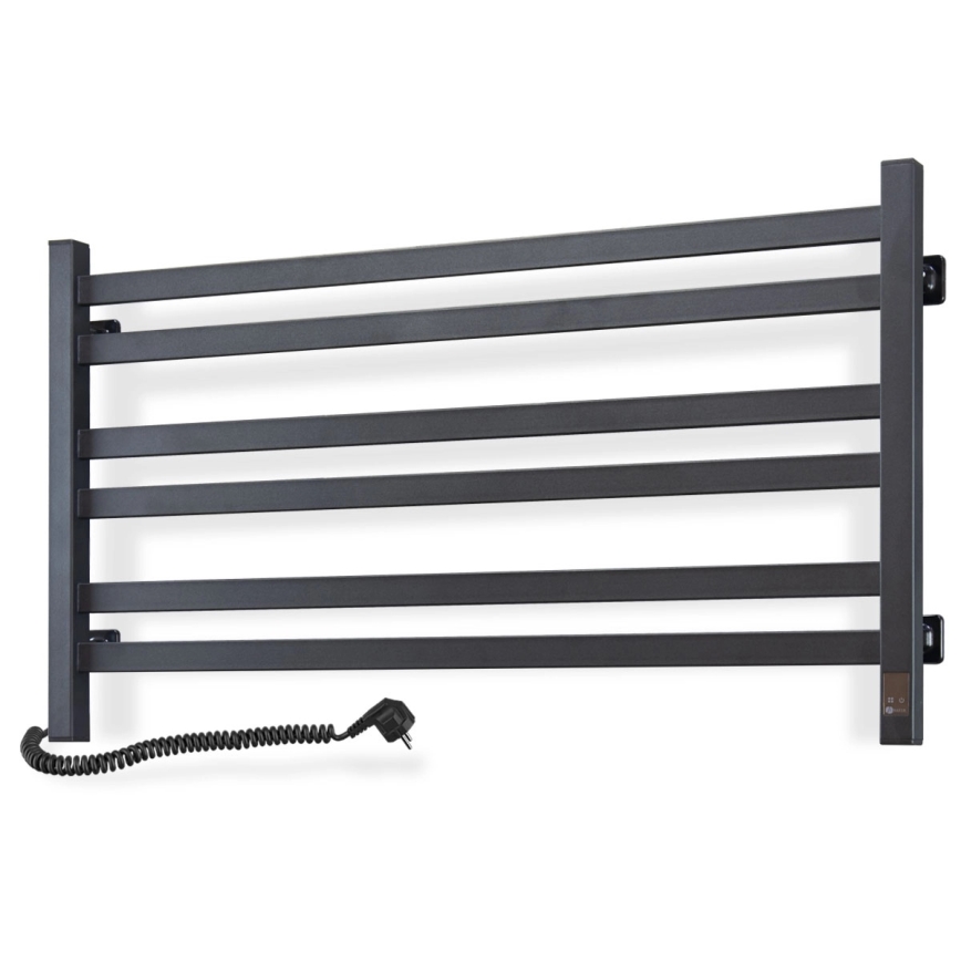 AVANGARD 181W 50x90 cm elektromos törölközőszárító termosztáttal, fekete, baloldali