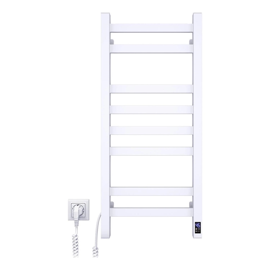 AVANGARD fürdőszobai törölközőszárító radiátor termosztáttal 251W/230V, 80,6 cm, IP44, fehér, balos, szögletes