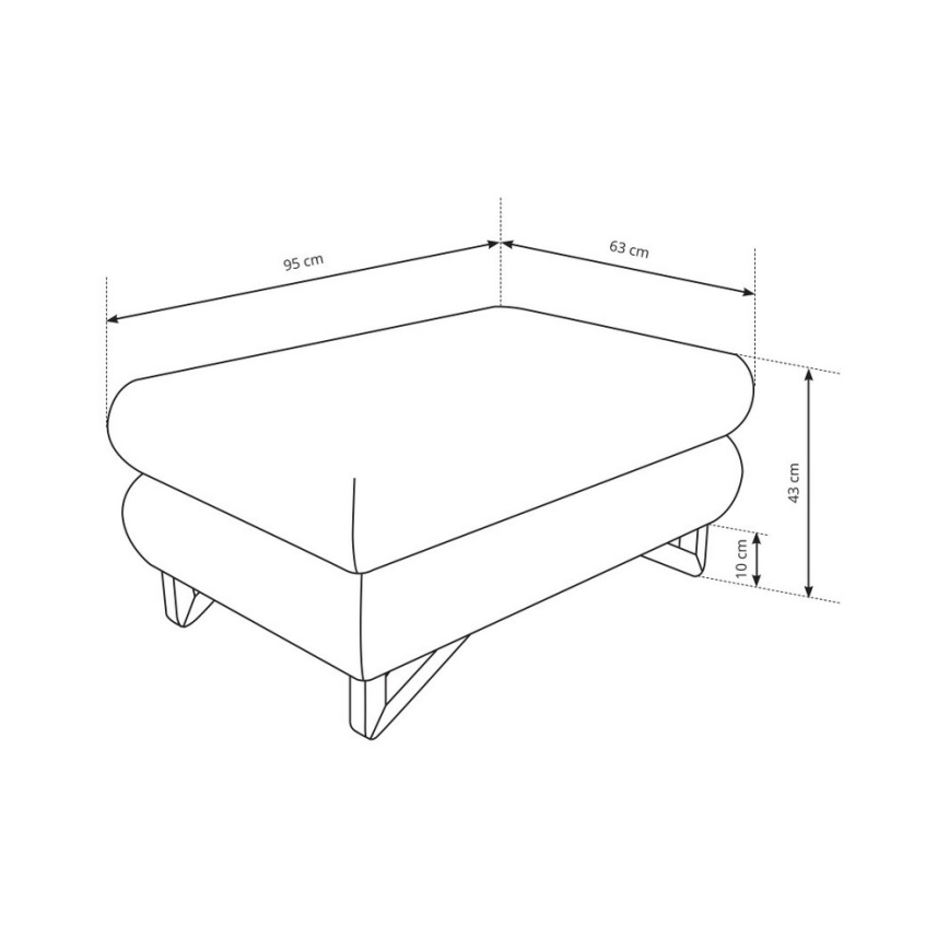 AVESTA puff 63x95 cm kék