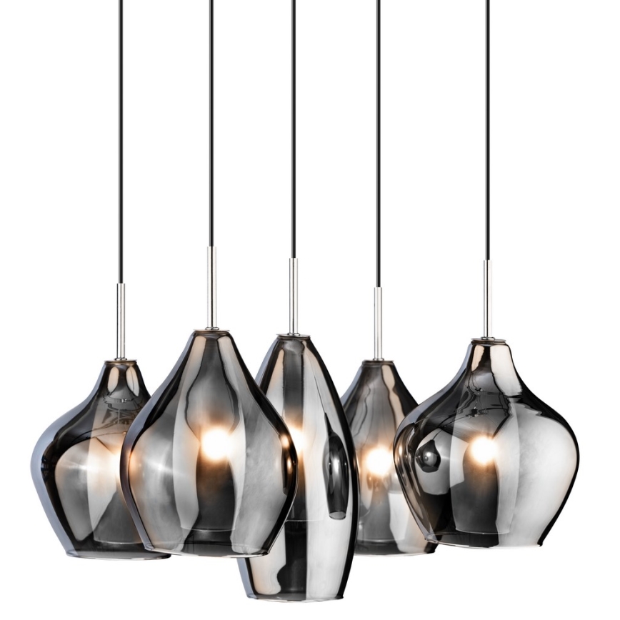 Azzardo AZ0722 - Csillár zsinóron AMBER MILANO 5xG9/40W/230V