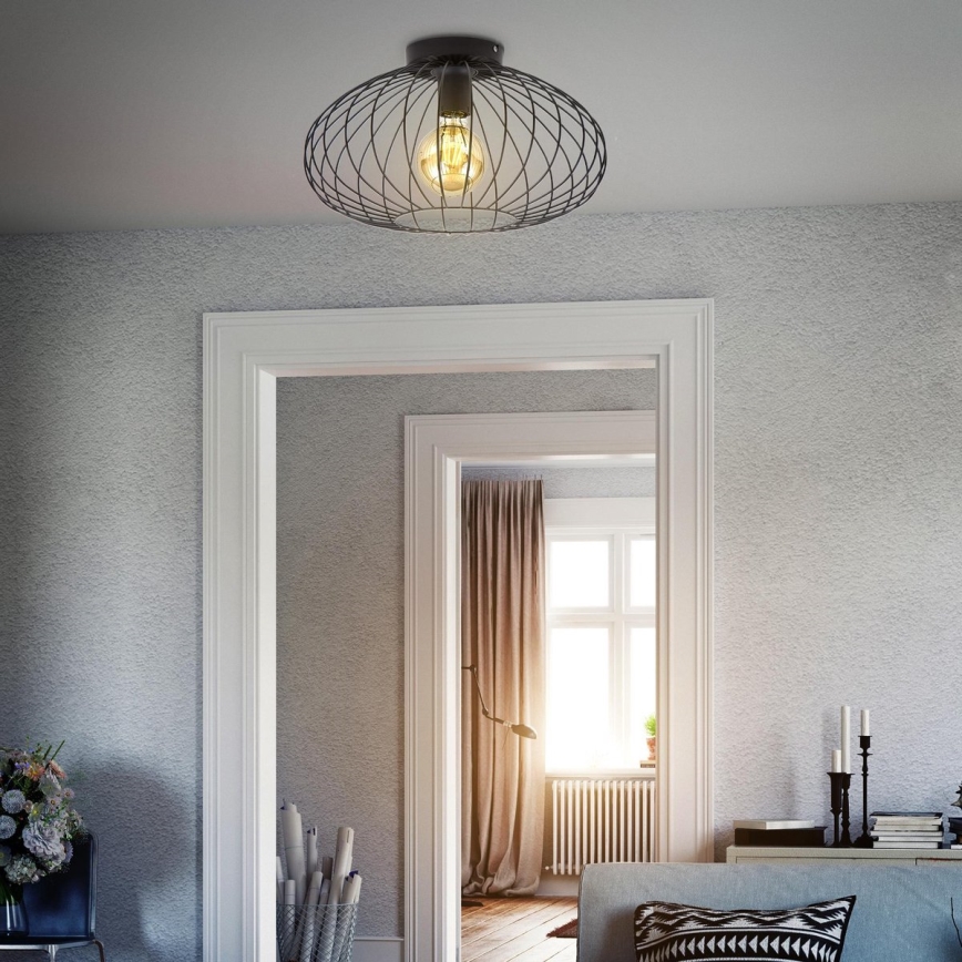 B.K. Licht 1398 - Csillár RETRO 1xE27/40W/230V fekete