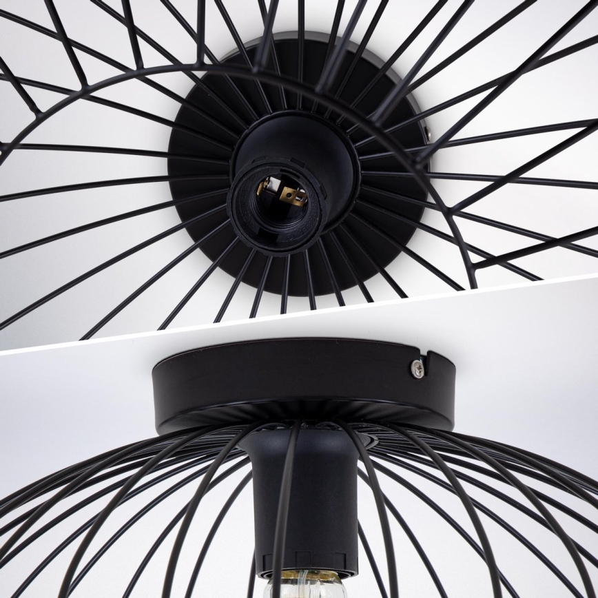 B.K. Licht 1398 - Csillár RETRO 1xE27/40W/230V fekete