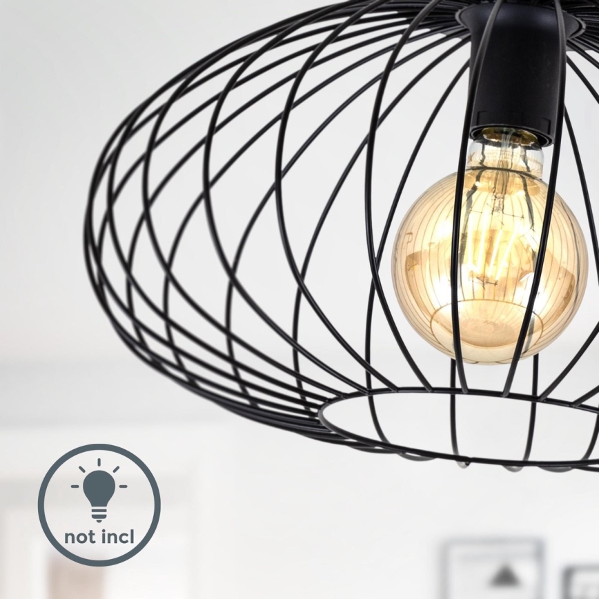 B.K. Licht 1398 - Csillár RETRO 1xE27/40W/230V fekete