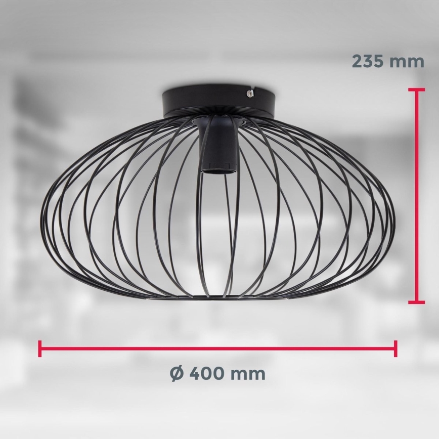 B.K. Licht 1398 - Csillár RETRO 1xE27/40W/230V fekete